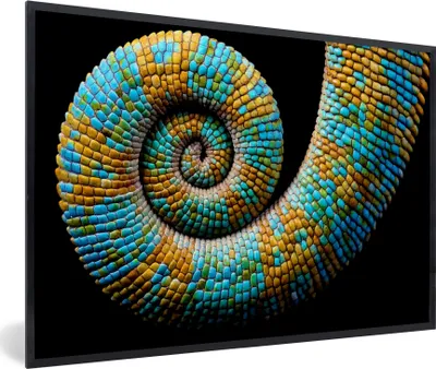 Produktbild von MuchoWow® MuchoWow® Gerahmtes Poster Chamäleon - Schwanz - Farbe 60x40 cm - Poster mit zchwarzem Bilderrahmen - Printing - Wanddeko Schlafzimmer