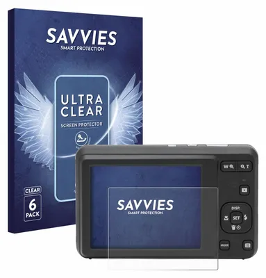 Produktbild von 6x Für Kodak Pixpro FZ55 Schutzfolie Savvies Displayschutz Display Schutz Folie Klar Transparent