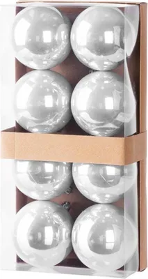 Produktbild von MAGICHOME WEIHNACHTSKUGELN, 8 Stück, silber, 7 cm