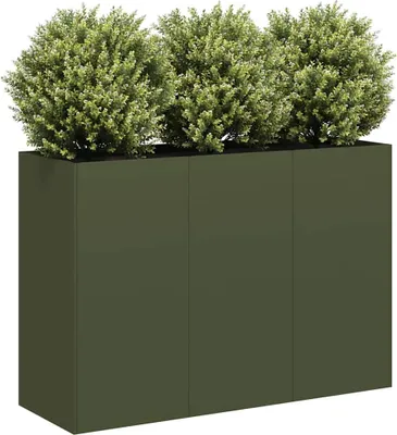 Produktbild von （Robust Möbel）Pflanztopf/Blumenkübel Moderne - Pflanzkübel - Blumentopf Olivgrün 120x40x80cm Kaltgewalzter Stahl Promotion261963 - Beete