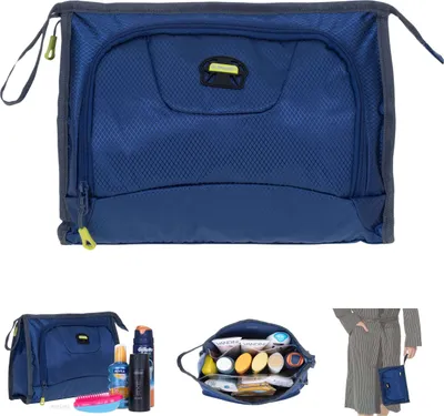 Produktbild von Kulturbeutel Kulturtasche groß Damen Herren Jungen Elephant Washbag Sport Reise Sauna Kosmetiktasche Tasche Trainer 1240 Dunkelblau Blau + Beutel
