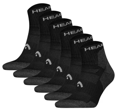 Produktbild von HEAD Uni Quarter-Wandersocken, 6er Pack - Hiking All Climates Quarter 6P, Sportsocken, Logo Schwarz 43-46