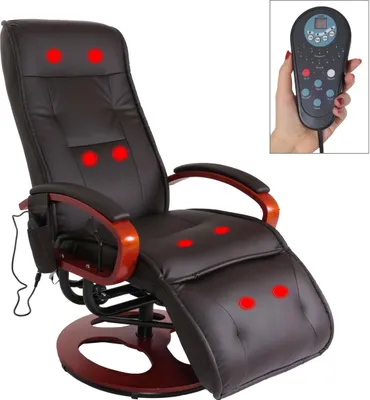 Produktbild von Relaxliege ARLES II, Relaxsessel MIT Massage, Massagesessel  Kunstleder, coffee