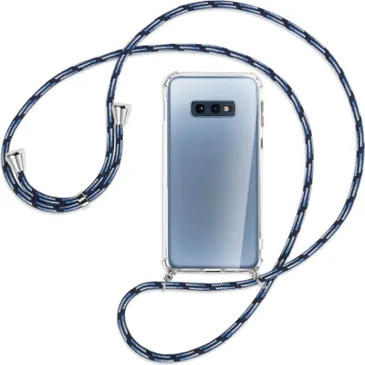 Produktbild von Handykette Backcover-Schutzhülle mit Band (Metall silberfarben) für Samsung Galaxy S10e - Blautöne