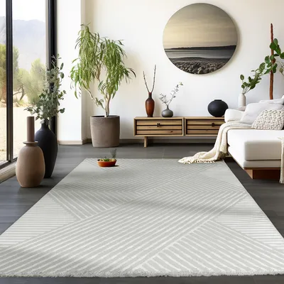 Produktbild von Homebyhome Boho Teppich Wohnzimmer Modern Skandinavische Stil Einfarbig Design Uni Teppich Schlafzimmer, Grösse: 200x290 cm