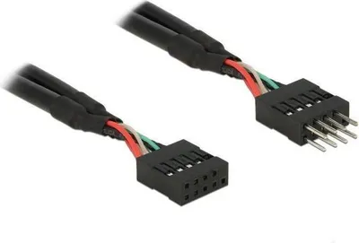 Produktbild von USB 2.0 10 Pin Verlängerungskabel Pfostenstecker > Pfostenbuchse 10 cm