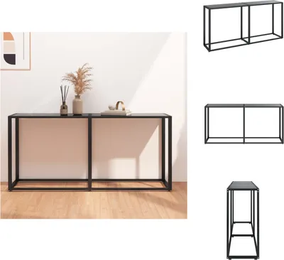 Immagine prodotto di vidaXL Tavolino nero 160x35x75,5 cm in vetro temperato - Tavolini