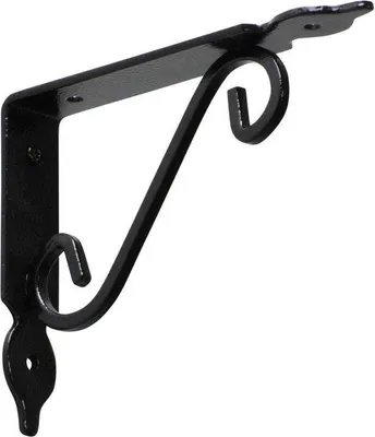 Produktbild von 12x Regalhalter 140x110mm Regalträger Regalwinkel Antik Retro Schwarz