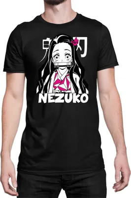 Zdjęcie produktu dla Męska Koszulka Demon Anime Slayer Kimetsu No Yaiba Nezuko Kamado 008, Man 3XL / Czarny