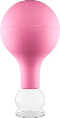 Produktbild von Pulox Schröpfglas aus Echtglas inkl. Saugball - 2,5 cm in Pink
