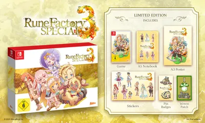 Produktbild von Rune Factory 3 Special Limited Edition - Nintendo Switch Spiel mit Notizbuch, Poster, Stickern, Anstecknadeln und Aufnäher