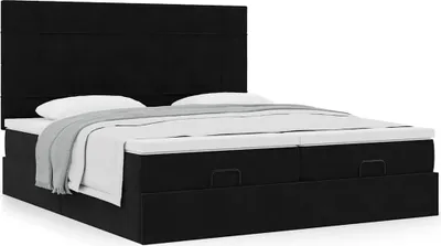 Obrázok produktu pre Osmanský rám postele s matracmi čierna 160x200 cm zamat