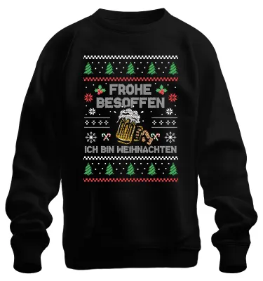 Immagine prodotto di Merry Drunk Funny Christmas Saying - Regalo di Natale Maglione di Natale Unisex, Nero, M
