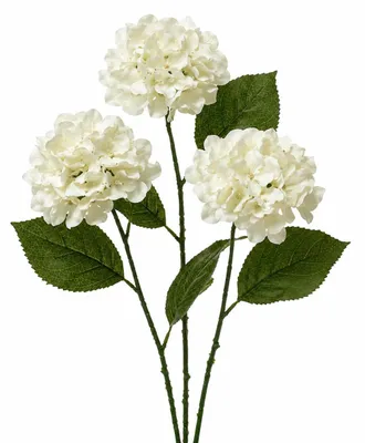 Produktbild von Kunstblumen Hortensie mit Stiel 66cm 3 Stück Creme Weiß