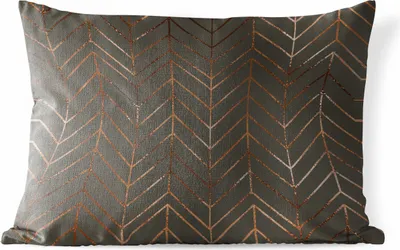 Produktbild von MuchoWow® Outdoor Kissen - Muster - Bronze - Luxus - Grau - 60x40 cm - Wetterfest - Lounge Kissen - Zierkissen - Kissen für Innenräume