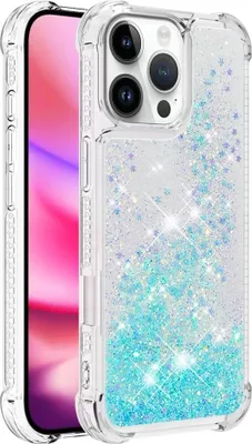 Produktbild von iPhone 16 Pro Hülle - Coverup Liquid Glitzer Back Cover - Hellblau