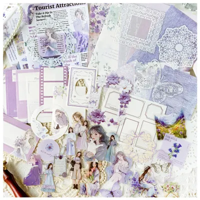 Productafbeelding van Scrapbook Sticker Zubehör Set - 50-teilig - für Junk Journal