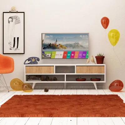 Produktbild von Skye Decor, Angola, Fernsehtisch, Eiche, 100 % MELAMINBESCHICHTETE SPANPLATTEN, 140 x 35 x 40 cm