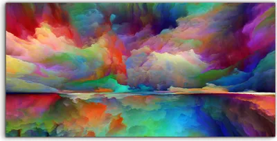 Produktbild von Coloray - Glasbild - 120x60 cm - Wandbild - Glasbilder - surreale abstrakte Landschaft
