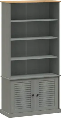 Produktbild von vidaXL Bücherregal VIGO Grau 85x35x170 cm Massivholz Kiefer