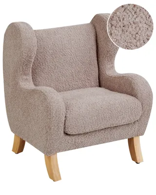 Produktbild von BELIANI Kindersessel Taupe Bouclé-Stoffbezug mit Armlehnen Helle Holzbeine Modern für Kinderzimmer Wohnzimmer Ausstattung Kindermöbel Ohrensessel