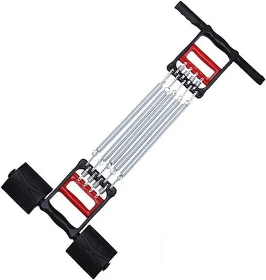 Productafbeelding van Borstvergroter - Krachtspanner - Spierversterking - Vijf Koolstofveren - 66 x 33 cm - Zwart