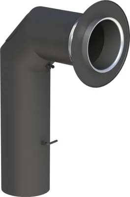 Produktbild von Ø 150 mm Ofenrohrset kantig - mit Tür und Drosselklappe - schwarz