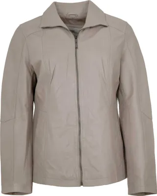 Produktbild von Lederjacken24 - Damen Lederjacke Lammnappa light grey : 42