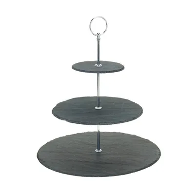 Lesli Living Etagere Brush – 125 Cm Hoher Servierständer, 4 Etagen, Aluminium Gebürstet Silber
