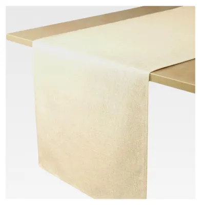 Produktbild von Tischläufer wasserabweisend in Leinen-Optik - Fleckschutz, abwaschbar - Für den Außenbereich - Natur Beige - 30x100 cm