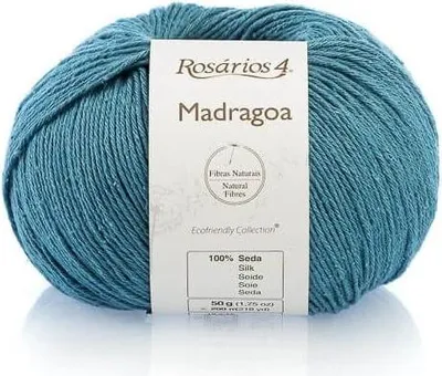 Produktbild von Rosarios 4 Madragoa Seidengarn 50g - Petrolblau, Ideal für Sommerprojekte, Rein Seide