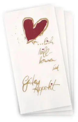 Produktbild von 1000x Motivservietten "Herzlich willkommen und Guten Appetit" 33x33cm