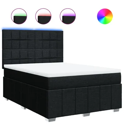 Produktbild von vidaXL Boxspringbett mit Matratze Schwarz 140x200 cm Stoff