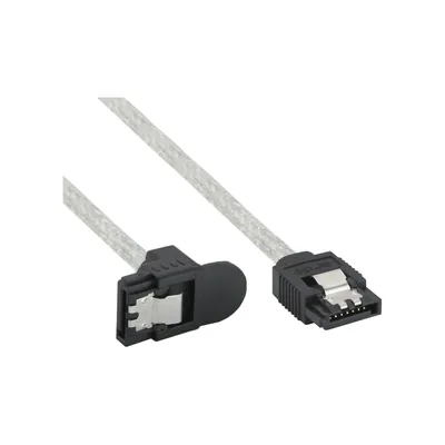 Produktbild von INLINE SATA 6Gb/s Kabel rund mit Lasche gewinkelt 0,5m