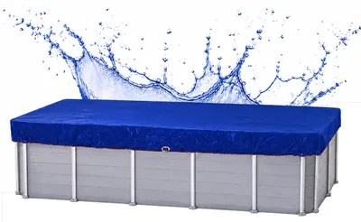 Produktbild von Poolabdeckung Eckig 480 x 280 cm, Blau, 200 g/m² PE-Gewebe