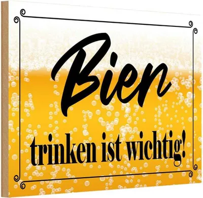 Produktbild von vianmo Holzschild 20x30 cm Bier trinken ist wichtig! Essen