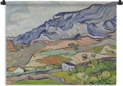 Produktbild von MuchoWow® Wandteppich Wandbehang Die Alpen - Vincent van Gogh 90x67.5 cm Tapisserie Dekoration Wandtuch - Fototeppich - Wand-Skulpturen