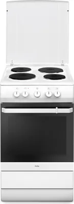 Produktbild von Amica SHE 11546 W Elektroherd, Weiß, 50 cm Breite, , Ober-/Unterhitze, 4 Kochfelder, Hitzeschutz-T?r, Selbstreinigungsfunktion