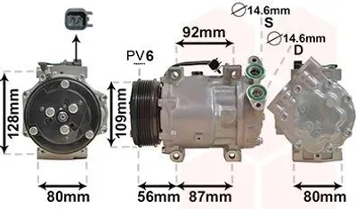 Produktbild von VAN WEZEL 5901K704 Klimaanlage Klimakompressor für VOLVO V50 (545) C30 (533) S40 II (544)