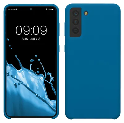 Produktbild von kwmobile Handyhülle für Samsung Galaxy S21 Plus Hülle - Case Silikon - Kabelloses Laden - Schutzhülle Cover in Blue Reef