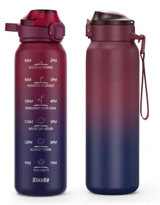 Produktbild von Trinkflasche Edelstahl 500ml Doppelwandig mit 2 Deckeln Rot Schwarz