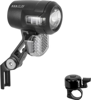 Immagine prodotto di AXA Compactline 35 E-Bike Faro a LED 35 Lux con campanello per bicicletta incluso