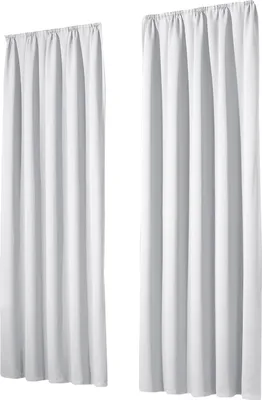 Produktbild von heimtexland ® 2 Stück Thermo Verdunkelungsvorhänge Sonnenschutz Kälteisolierung Verdunkelungsgardinen Kräuselband Vorhang Typ139 Grau-Weiss HxB 245 x 135 cm