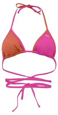 Zdjęcie produktu dla Puma Swim Damen Wrap Triangle Bikini Top Pink Chili Logo Bunt