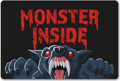 Produktbild von Monster Inside Halloween Fußmatte in 40x60 cm ohne Rand mit gruseligem Werwolf