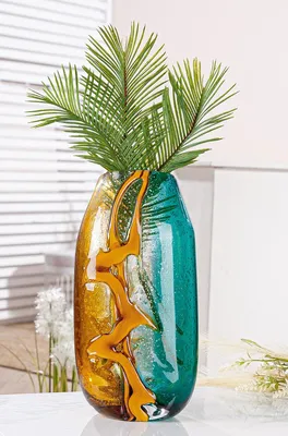 Imagen del producto de Gilde Glass Art, jarra, "Fresco", vidrio, azul, marrón, transparente, paquete de 2, largo: 11 cm, ancho: 17 cm, alto: 33,5 cm. 52951 4063387529515