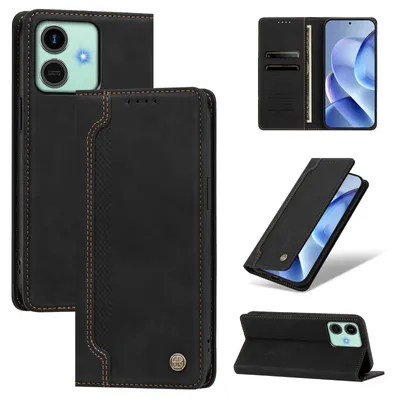 Produktbild von Handyhülle für Honor Play10, Leder Wallet Klapphülle mit Standfunktion, Stoßfeste Schutzhülle Schwarz