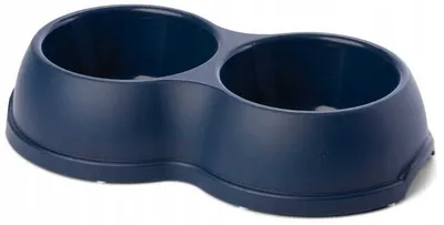 Immagine prodotto di Ciotola doppia per cani in plastica blu navy 0,5 l