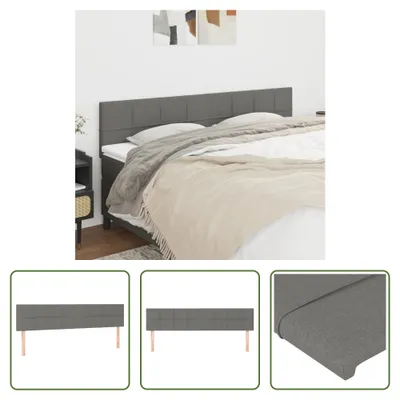 Produktbild von The Living Store Kopfteile 2 Stk. Dunkelgrau 80x5x78/88 cm Stoff