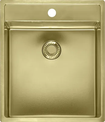 Produktbild von REGINOX R41369 Spüle NEW YORK 40X40 Gold II mit Hahnlochbank ab Schrankbreite 50 cm / Flächenbündig / Flacheinbau